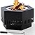 Sunjoy 28 in Smokeless Fire Pit with Removable Ash Pan, Outdoor Portable Hexagonal Wood Burning Fireplace with PVC Cover and Fire Poker,Ideal for Camping, Bonfire, and Backyard, Black