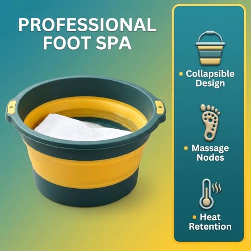 Bañera Plegable para Pies con Masaje Verde miniatura 2