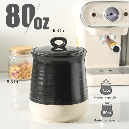 Hasenseceramickitchencanister75ozcoffeecanisterwithlidairtightfoodstoragejarforcoffeebeannutscandyspiceflourandherblargefoodcontainerkitchendecorblack Urban Country Home Decor Hasense ceramic kitchen canister 75 oz coffee canister with lid airtight food storage jar for coffee bean nuts candy spice flour and herb large food container kitchen decor black urban country home decor