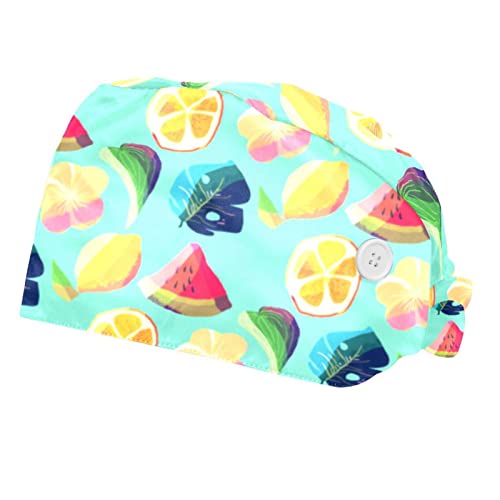 Casquettes de travail respirantes JDEZ chapeaux bouffants unisexes motifs pastèque citron