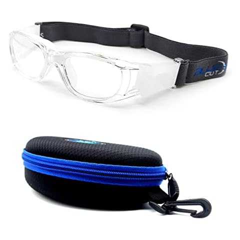 BLUE CUT Safety Basketball Goggles For Kids for Outdoor Sports Activities Soccer Football Anti Fog Lenses (White) Cover