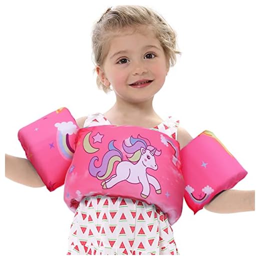 Toddler Swim Vest Kids Adjustable Strap Swimming Jacket Pool Floaties Learn Swimming Training, Cute Cartoon Swim Training Equipment Swim Aid for 20-50 lbs Boys and Girls