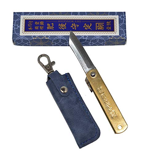 Higonokami Navaja Japonesa de Bolsillo Plegable Cuchillo Warikomi Bolsa Azul Hecho a Mano en Japón por Nagao Kanekoma Cover