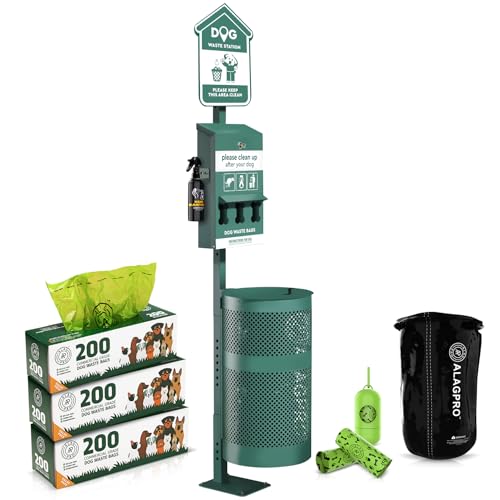 ALAGPRO&reg; Dog Waste Station Outdoor Pet Waste Station with Hand Sanitizer Bottle, Commercial Dog...