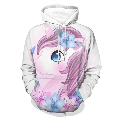 Hoodie papillon licorne pull homme femme, sweats à capuche manche longue sweat-shirt S