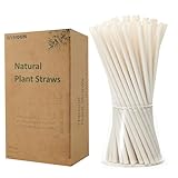 Biodegradable Straws made of Natural Plant | 200 PCS 7.8'' Compostable Eco-Friendly Drinking Straws Disposable | Durable for Hot & Cold Drinks