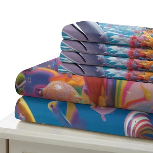 Funda nórdica con estampado digital 3D de delfín en tejido de microfibra suave con dos fundas 7