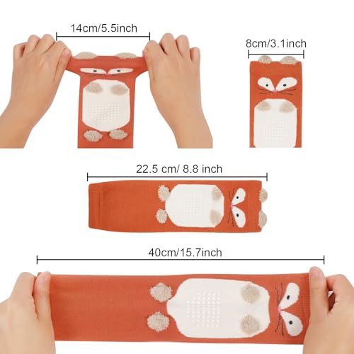XEPST Pack of 3 Toddler Baby Leg Warmers, Cute Animal Pattern Long Legwarmers Knee Socks Baby Knee Protector Leg Sleeves Leggings for Baby Kids Toddlers Girls 0-3 Years, One Size (Fox)2