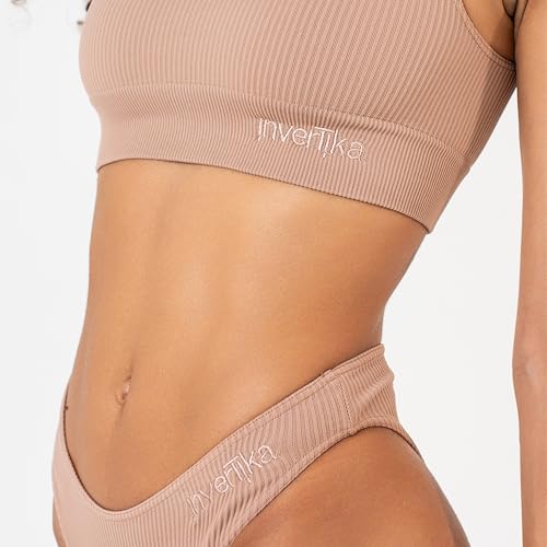 Ensemble Sportif Pole Dance Invertika Anti Glissement Tenue Sans Couture Côtelée Top Slip Italie