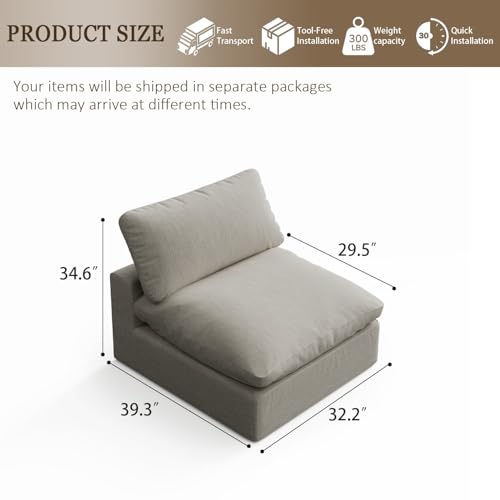 Image of Modular Sectional Sofa,Extra Comfty Deep-Seat-Filled Couch, Black Modern Couches for Living Room,Apartment,Office,Small Space