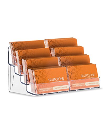 Image of SOURCE ONE 8 Pocket Desktop Clear Acrylic Business Card Holder (Pack of 2)