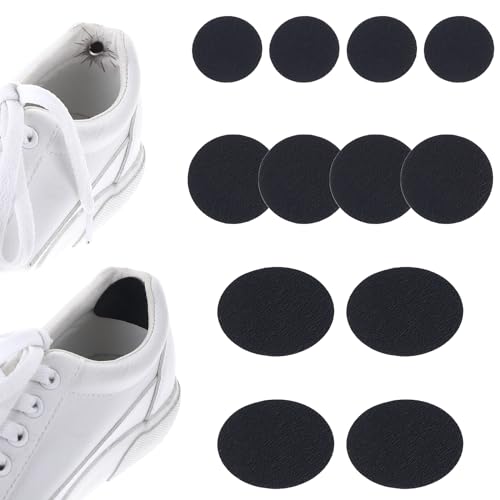Sibba 12 Pcs Shoe Toebox Hole Repair Patches Black