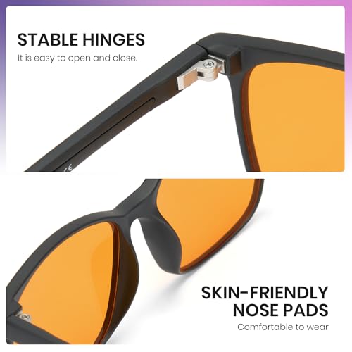 Image of Cyxus Orange Gaming Blue Light Glasses for Men Women Reduce Eye Strain | Filters harsh blue light to ease eye strain, minimize screen fatigue & improve sleep during long gaming and computer sessions