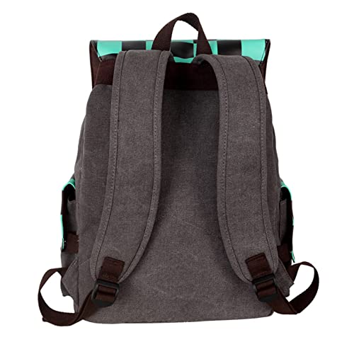 Gloomall Japanese Anime Backpack Canvas Shoulders Bag Drawstring School Bag Travel Bag (Tanjiro Kamado) #TOP3