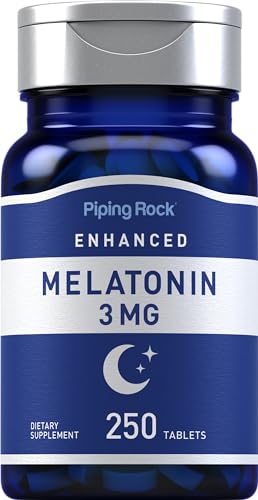 Piping Rock Melatonin 3mg | 250 Tablets | Adult Support Supplement | for Men and Women | Vegetarian Non-GMO Gluten Free