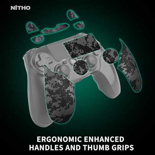Nitho ADONIS Wireless Controller Compatible with PS4, PC, iOS & Android, PS5 (with PS4 Games Only), Gamepad Joystick with Dual Vibration/6-Axis Motion Sensor/Touchpad/Speaker/3.5mm Audio Jack - Camo - Thumbnail 6