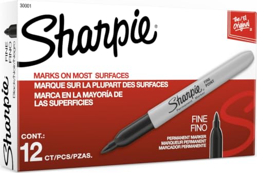 Sharpie Permanent Markers, Fine Tip, Black...