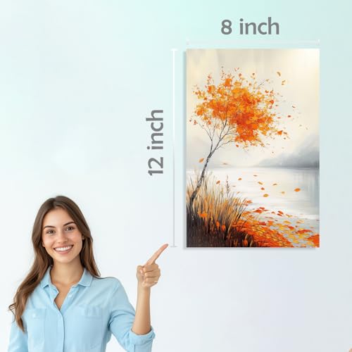 Image of SiddArtify Autumn Landscape Wall Art Prints Set - Fall Tree Poster Decor for Living Room Bedroom Office - 8x12 inch Board Pack of 6