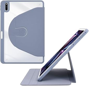 Rotating Case Compatible with Huawei MatePad 11.5 2023 BTK-W00 BTK-W09 with Pencil Holder, Shock-Absorbent 360 Degree Rotation Clear Back Cover, Auto Wake/Sleep Purple