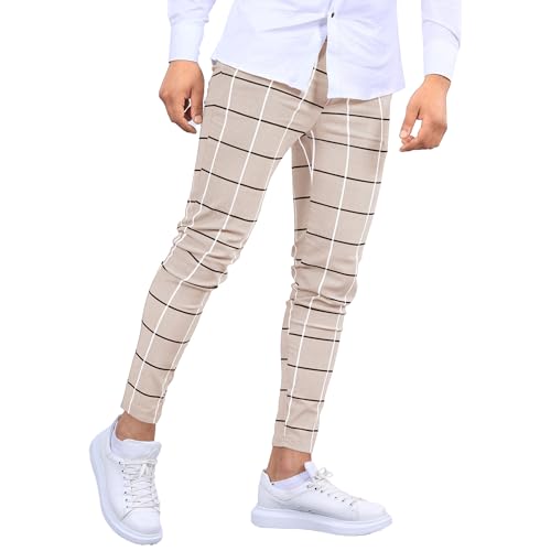 Pantalón skinny de hombre a rayas y cuadros miniatura 1