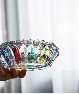 MAGCOLOR Colorful Crystal decorative bowl for kitchen and indoor,Home Office Tabletop Beautiful Decoration Craft-5.5 inch.