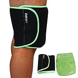 Inerzen Thigh, Quad, Hamstring Support Hot and Cold Gel Therapy Wrap - Includes Hot or Cold Gel Pack for Pain Relief - Microwavable, Freezable, Reusable (One Size Fits All)