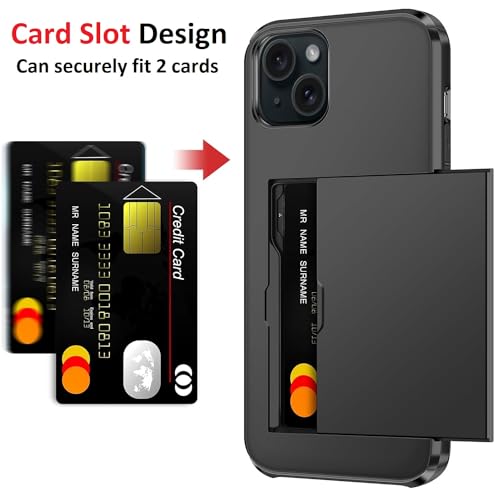 Vultic Wallet Armor Case for iPhone 15, Shockproof Impact Resistant [Credit Card Holder] Protective Heavy Duty Hybrid Bumper Cover (Red) by VULTIC - Used condition - Image 4