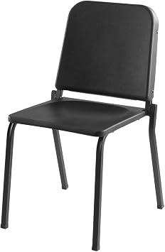National Public Seating NPS 8200 Series 33.5" Modern Metal and Plastic Melody Music Chair in Black