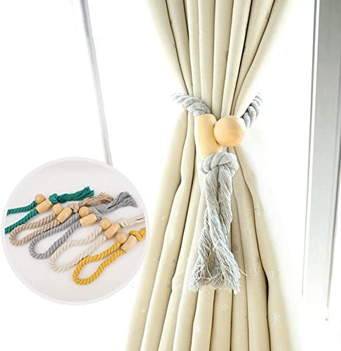 Alzapaños magnéticos para cortinas en color verde con cuerda de algodón, pack de 2 unidades 4