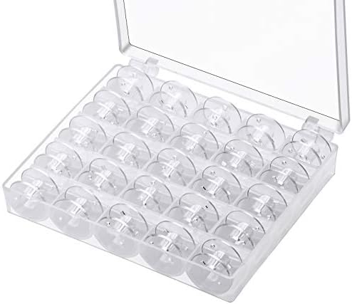 25 Pcs bobbins for Sewing Machine- Eoehro, Sa156 Bobbins, Bobbins Class 15, Sewing Accessories, Plastic Bobbin with Case(1 box)