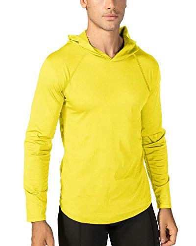 Hooded Long Sleeve Shirt Men Fishing Shirts for Men Work Shirts for Men Hiking Shirts For Men Dry Fit Hoodie Men Yellow