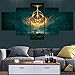 Produktbild DIMPI Leinwand Drucke 5 Panel Gemälde Moderne Wohnkultur Gemälde 5 abstrakte modulare Poster mit Rahmen Spielkunst Elden Ringe,L