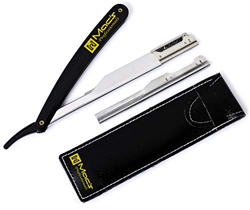 Professional Barber Straight Edge Barber Razors Macs Brand-51-01 (Black Handle Razors)