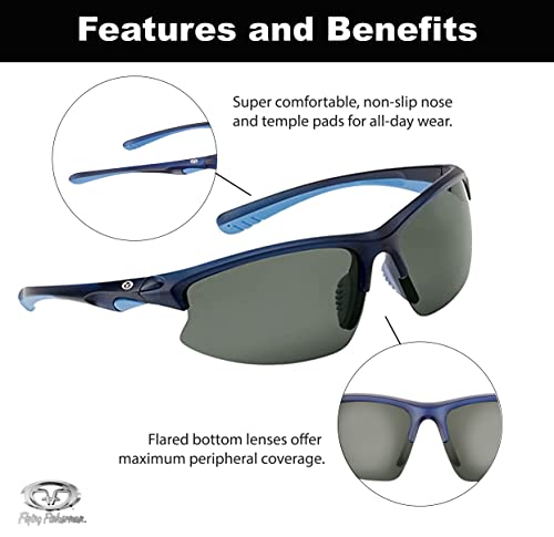 Flying Fisherman Drift Polarized Sunglasses With Acutint Uv Blocker For Fishing And Outdoor Sports, Matte Crystal Navy Frames/Smoke Lenses #TOP2
