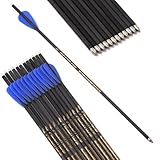 PHILOCS 6/12/24pc Mini Crossbow Bolts 10/13 Inch Small Carbon Arrows OD 5.2mm with Steel Tips Half-Moon Nocks for Targeting Hunting Archery Outdoor Practice