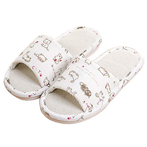BIGBOBA Zapatillas de Interior para el hogar Zapatillas de Lino Resistentes al Deslizamiento en Verano para Hombres Mujeres (Size 40-41)