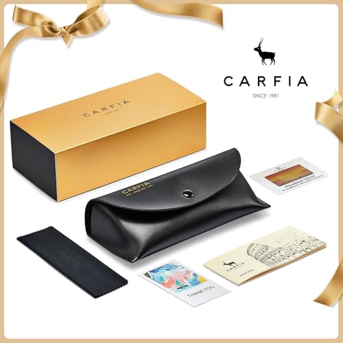 Image of CARFIA Double Bridge Small Acetate Sunglasses for Women Polarized, Retro Metal Brow Ladies Sunnies Fashion Round Eyewears