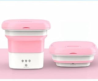 ASIAKK Machine à laver portable, pliable à ultrasons, laveuses et sécheuses empilées, sous-vêtements de camping, alimentés par USB, pour petites chemises, vêtements pour nourrisson, chaussettes Rose