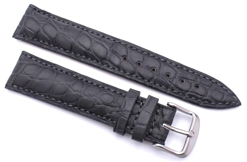Bracelet de montre cuir 20mm Fluco gris pour vos tenues professionnelles et chic