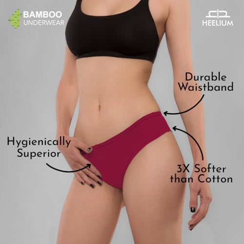 Image of HEELIUM Bamboo Underwear for Women | Ultra-Soft, Breathable & Odour-Free | 3X Softer Than Cotton | Moisture-Wicking | Ideal for Sensitive Skin & All-Day Comfort