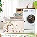 Boao 3 Pack Woodland Animals Storage Baskets for Gifts, Collapsible Large Forest Animals Storage Bins Bear Fox Raccoon Tree Foldable Empty Canvas Laundry Basket with Handle for Nursery Home Bedroom