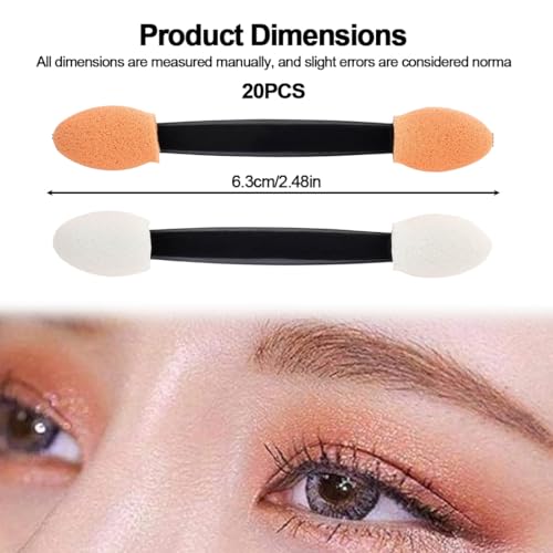 YIPFEN 20 pinzasJuego de pinceles para sombra de ojos, diseño de doble punta para difuminar y contornear, compacto y portátil, adecuado tanto para principiantes como para profesionales. - imagen 2