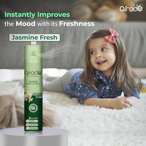 Image of AIRODO Room Freshner| With Jasmine Fragrance| Last Long Fragrance| For Bedroom, Workplaces, Bathroom| With Waterless Dual Formula| Preservative-free| Germ Protection properties|