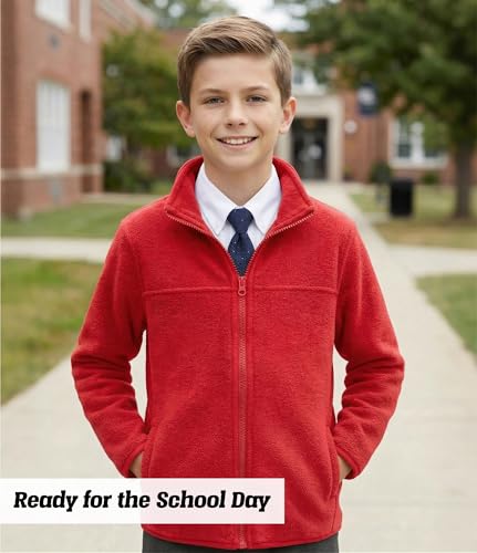 Image of Spring&Gege Youth Solid Full-Zip Polar Fleece Jacket for Children
