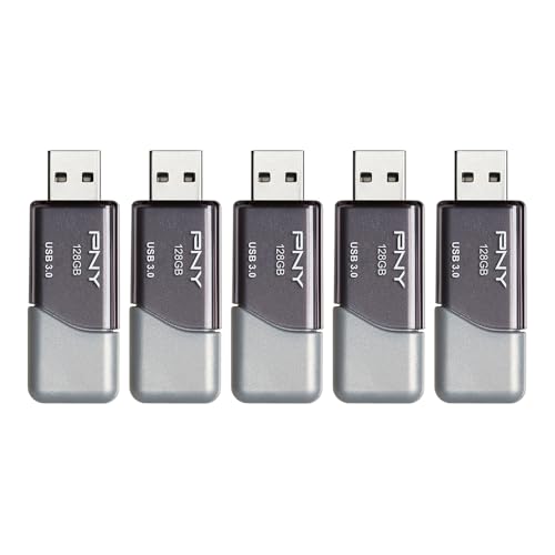 PNY 128GB Turbo Attaché 3 USB 3.0 Flash Drive 5-Pack – Grey, P-FD128X5TBOP-MP, 100MB/s, Light-Weight Durable - Data Storage and Transfer - Image 4