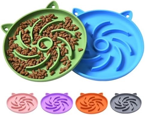 2Pcs Silicone Slow Feeder Cat Bowl,Puzzle Feeder Cat,Interactive ...