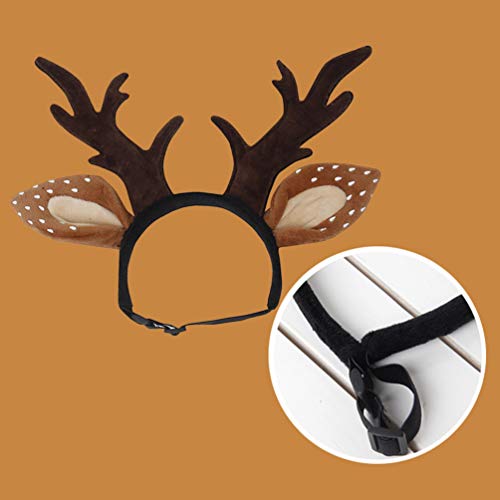 POPETPOP Dog Antlers Costume-Dog Elk Antler Reindeer Hat Cap Cat Christmas Costume Outfits Cat Headwear Small Big Dog Hat Headwear Hair Grooming Accessories-Small - Image 4