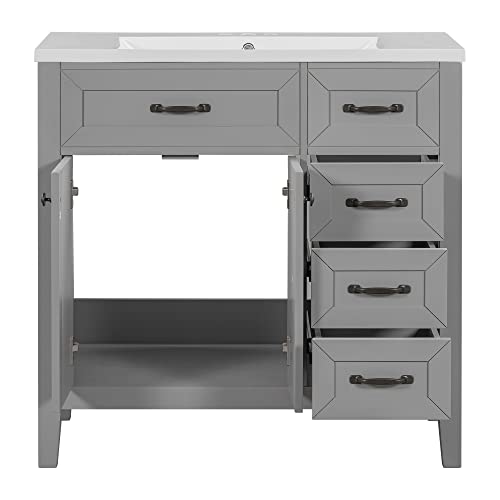 Lumisol 36" Bathroom Vanity With Sink Combo, Modern Bathroom Cabinet With Drawers And Soft Closing Doors, Solid Wood Bathroom Vanity With Undermount Sink #TOP6