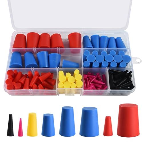 NiuLumea Kit surtido cónico de silicona, 120 piezas, pintura, aceite, revestimiento, sellado reutilizable resistente a altas temperaturas con caja