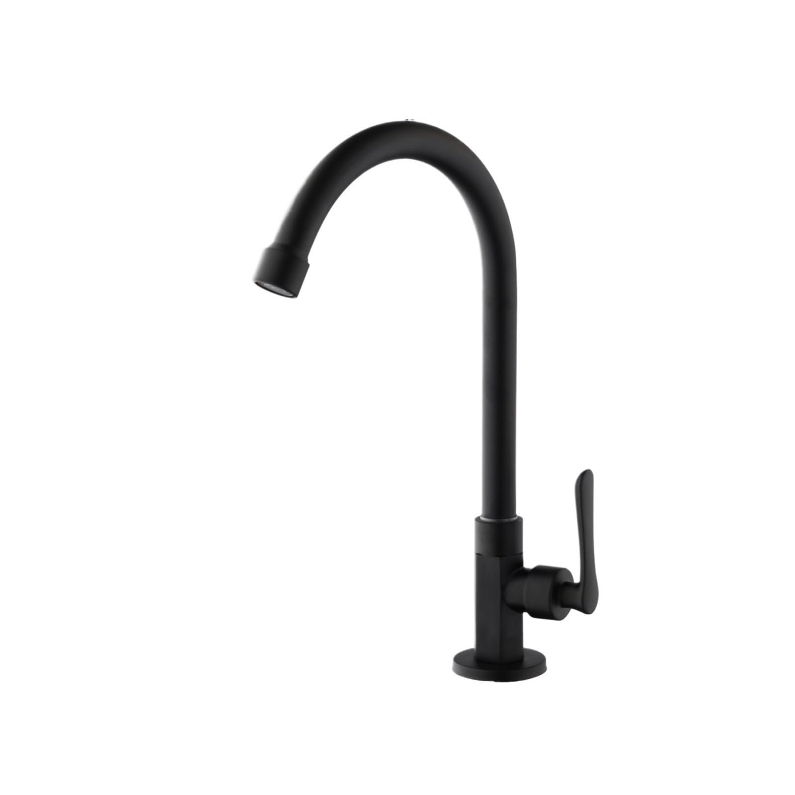 Mitigeur de cuisine rotatif 360° noir mat en acier inoxydable pour lavabo